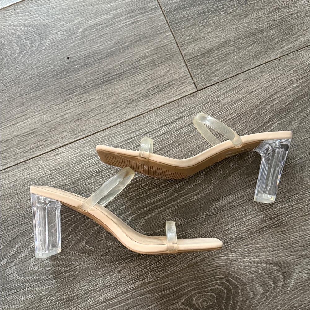 Chic Transparent Strap Block Heels - image 1